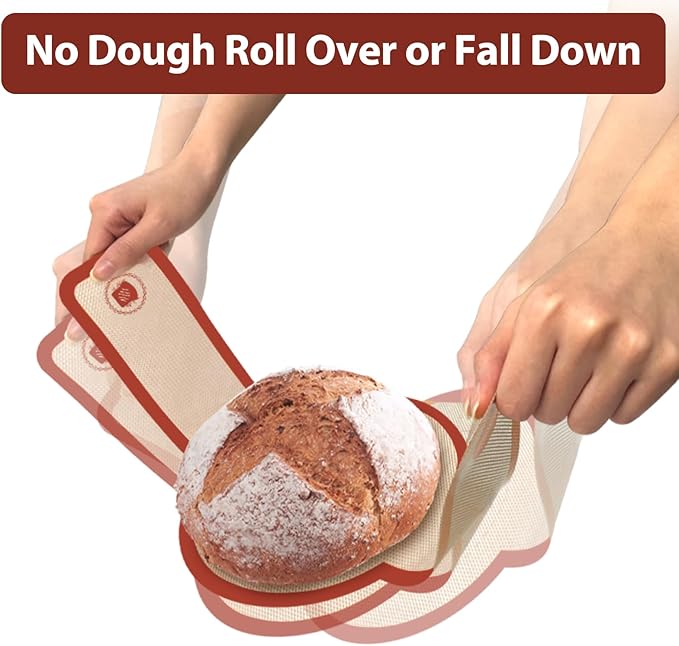 Koolstuffs Sourdough Silicone Bread Sling for Dutch Oven, Red Oval & Round | Nonstick, Reusable and Easy to Clean, Sourdough Tools & Baking Supplies, Oval and Round