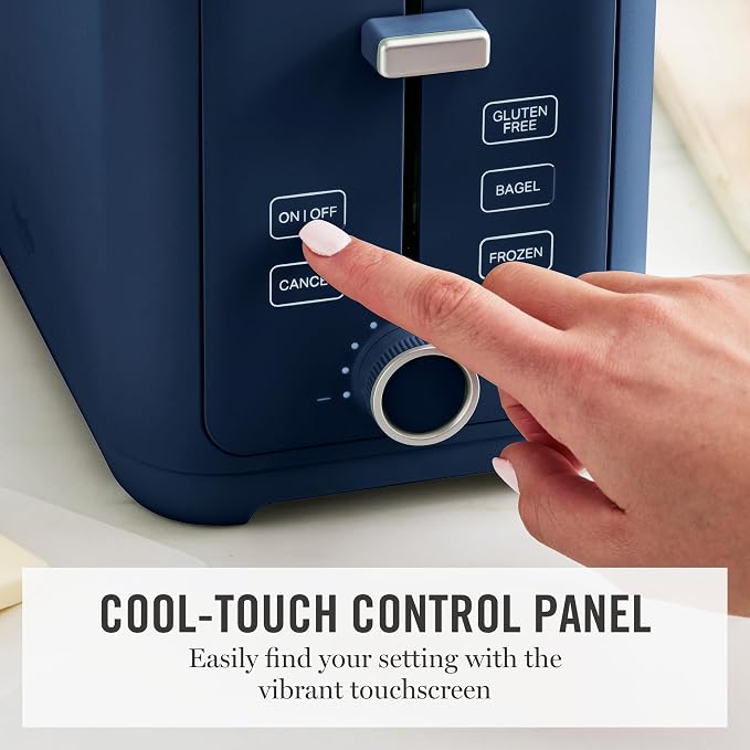 Martha Stewart 2-Slice Toaster, 3 Presets & 10 Shade Settings, Indigo Blue