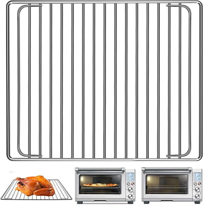 Smart Oven Rack for Breville Air Fryer Countertop Oven BOV845BSS, 14''×11.6'' Stainless Steel Air Fryer Accessories Replacement Parts Roasting Steamer Grill Racks Baking Tray，Dishwasher safe