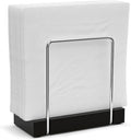 Wican Napkin Holder for Table, Bamboo Iron Standing Napkin Dispenser | Kitchen Dining Table Farmhouse Cocktail Picnic Rustic Wood Holders, Mail Bills, Suitable Dining Room Decors, Silvery & Black