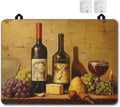 Electric Stove Top Cover Protector – Retro Wine Bottles Glasses and Grapes Glass Flat Top Stove Mat Oven Induction Cooktop Mat for Ceramic Countertop Mats Heat-Resistant Dish Drying Mat