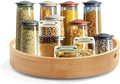 12in Bamboo Lazy Susan Turntable Organizer for Pantry&Cabinet | Spinner Turntable Organizer Tray for Pantry, Storage for Table Top, Kitchen | Swivel Tray for Spice,Jars & Canisters