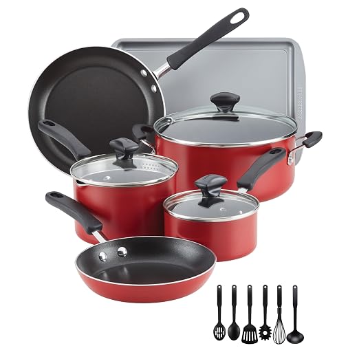 Farberware Cookstart Aluminum Nonstick Cookware Set, 15-Piece