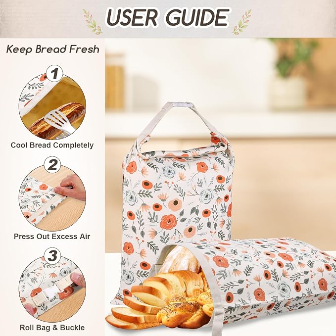 2 Pack Beeswax Bread Bags for Homemade Bread, Sourdough Storage XL 17"x13" | Reusable Bees Wax Bread Bag & Keeper, Natural Canvas with Premium Box for Home Baking, Freezer Storage & Outdoor Use