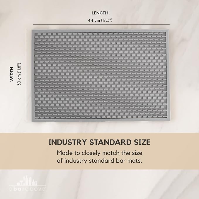 A Bar Above Heavy Duty Bar Mat, Food Safe Silicone Mat, 12 x 18 inch | Commercial Strength, For Bartending and Coffee, Dish Drying Pad, Kitchen Counter, Barista Accessory, Spill Proof, Great Pick