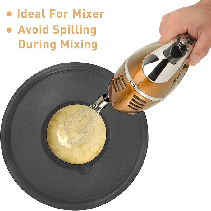 Wildone Mixing Bowls with Airtight Lids Set, 5PCS Stainless Steel Nesting Bowls for Kitchen, with Grater Attachments & Non-Slip Bottoms, Size 5, 3, 2, 1.5, 0.63 QT, Great for Mixing & Serving