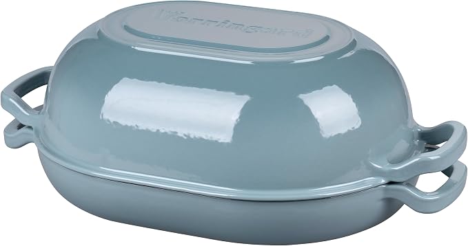 VORRINGARD Enameled Cast Iron Sourdough Bread Oven, Dutch Oven, Loaf Cast Iron Bread Pan for Homemade Bread Baking, Meatloaf Pan with Lid, 7QT, Sea Salt