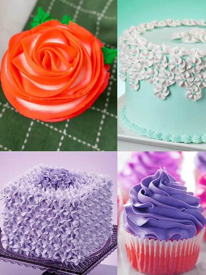 2D Piping Tip and Bags Set, Closed Star Tips for Cake Decorating