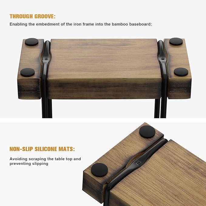 Wican Napkin Holder for Table, Wood Iron Standing Napkin Dispenser | Dining Table Farmhouse Cocktail Picnic Rustic Wooden Holders, Suitable All Kitchen Dining Room Decor, Black & Farmhouse Brown