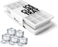 Ice Cube Tray with Lids, Small Silicone Molds for Cocktails & Drinks | BPA Free Silicone, Flexible Easy Release, Set of 2, Lids Included, for Beverages Coffee & Craft Cocktails