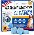 24 Pack Washing Machine Cleaner Tablets – Special Formula for Pet Owners, Remove Cat & Dog Hair, Dissolve Stubborn Dirt, Eliminate Pet Odor, Compatible with Top & Front Load, HE Washers, 1 Year Supply