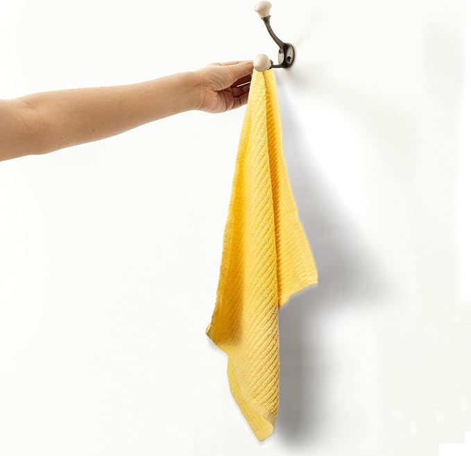 Textila Bar Mop Towels - 16x19 Inches - Pack of 12 - Lemon Yellow - Orange - Cotton Dish Cloths & Cleaning Towels for Kitchen, Bar, Restaurant, Household Use – Absorbent, Durable, Reusable