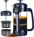 ESPRO P3 French Press Coffee Maker, 32oz, Blue, Double Micro Filter Press | Grit-Free Coffee Press, Thicker Borosilicate Heat Resistant Glass french press, Tea Press, Easy Coffee Brewer, Tea Brewer