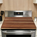 FAHKNS Natural Acacia Wood Noodle Board Stove Cover, 30 X 22 X 2.4" | Multifunctional Stove Cover for Electric Gas Stove Top, with Handles & Juice Groove, Use as Serving Tray, Cutting Board