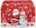 Christmas Toaster Cover 2 Slice Dustproof Toaster Bread Maker Cover Small Kitchen Appliance Fingerprint Protection Kitchen Decor, Cute Snowman Santa