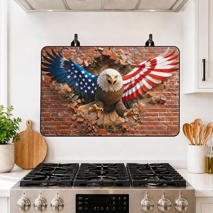 American Eagle Stove Top Cover 28.35x20.47 in Non Slip Mat | Heat Resistant Cooktop Protector Mat with Non-Slip Backing, Scratch Protection and Countertop Drying Mat.