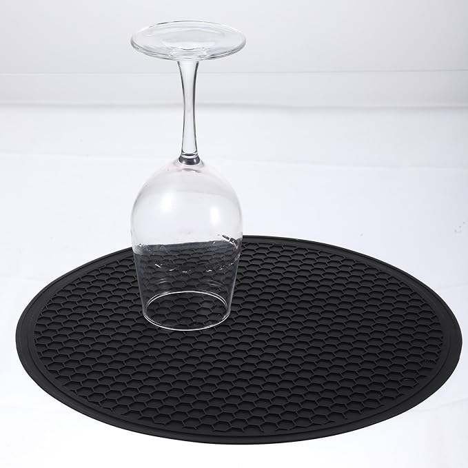 Silicone Microwave Mat, 11.8" x 11.8" Non-Slip Silicone Trivet, Heat Resistant Multifunctional Mat for Kitchen, Non Stick Turntable Mat, Black 1 Pcs