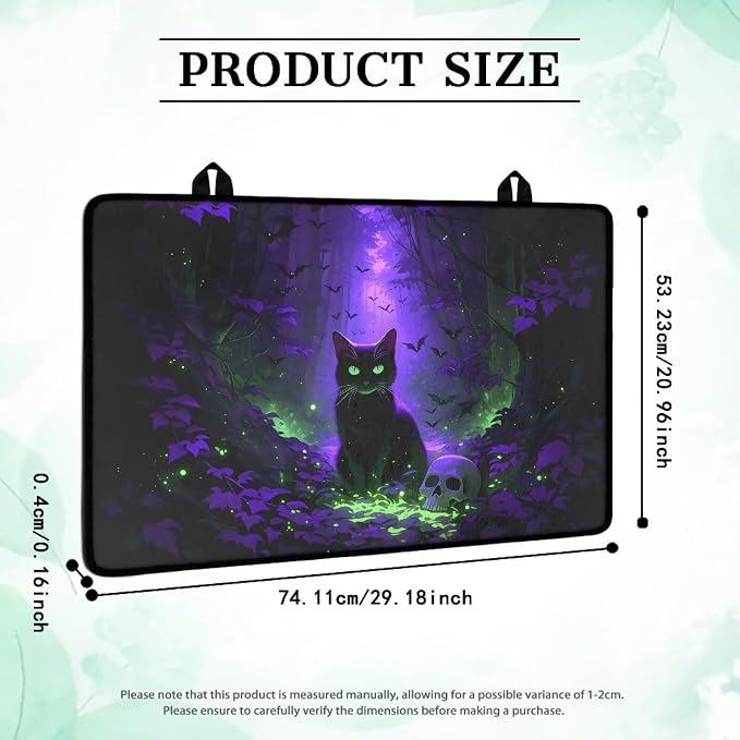 Gothic Black Cat Stove Top Covers for Gas Burners, Wear Resistant Electric Stove Top Cover, Anti Scalding Flat Range Stovetop Protector, Thick Dish Drying Mat, Easy to Clean