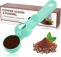 2-in-1 Coffee Scoop with Funnel, 2 Tbsp Measuring Spoon for Reusable K Cups, Ground Coffee, Protein Powder & Tea, Mess-Free Plastic Design（Light Green-1pack）
