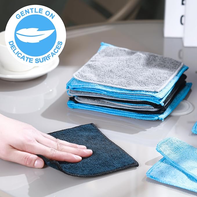 30 Pcs Dry Erase Cloth,6 X 6 Inch,Blue/Gray/Black | Cleaning Rags Reasonable Whiteboard Cloth Kitchen Towels Microfiber Towels Cars Wash