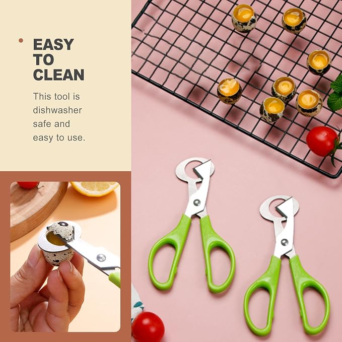 2 Pcs Quail Egg Scissors Cutter Stainless Steel Egg Shell Opener Tool for Small Bird Eggs Shape Kitchen Gadgets for Pigeon Quail Eggs Peeler Scissor Tool