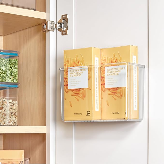 iDesign Adhesive Organizer Bin - Clear | Damage-Free Hanging, For Kitchen, For Bathroom, For Office
