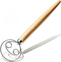 Maxjoy Danish Dough Whisk Stainless Steel Wood Handle for Sourdough Bread | 2-Eye No-Clump Dutch Whisk, Food-Safe Steel Head, Non-Slip Wood Grip, Hand Dough Mixer, Dishwasher Safe, for Sourdough Baking