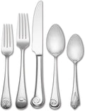 Reed & Barton Seashell 5Pc Flatware Place Setting, 5 Piece, Silver | silver, dishwasher safe | includes knives, forks, and spoons | heavy duty, cutlery set for kitchen and dining, utensil set