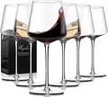 Physkoa Wine Glasses Set 6-18oz-LeadFree Wine Glass with Long Stem,Clear Stemmed Wine Glasses【HandBlown Glassware】 Crystal Wine Gifts for Women Birthday Wedding