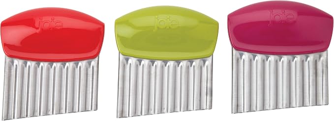 Joie Crinkle Cutter Kitchen Knife for Vegetables, Stainless Steel Blade, Colors May Vary, 1 Count