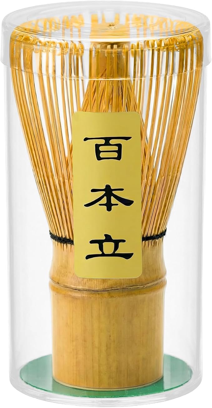 Clay&Fire Matcha Whisk, Handcrafted Bamboo Whisk for Matcha Powder (Yellow) | Traditional Japanese Chasen for Matcha Stirrer, 100% Natural Matcha Wisk