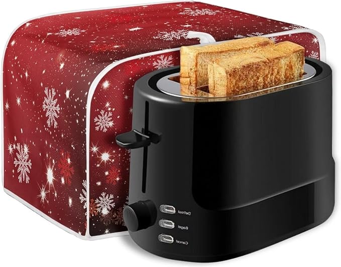 Christmas Snowman Print 2 Slice Toaster Cover Foldable Kitchen Small Appliance Cover Dust and Fingerprint Protection, Machine Washable Home Kitchen Decor Accessories for Xmas