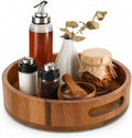 Wooden Lazy Susan – 10 in Acacia Wood Turntable Organizer for Cabinet，Multi-Purpose Home Decor Rotating Tray for Bathroom Accessories, Bedroom Makeup Organizer & Countertop Storage