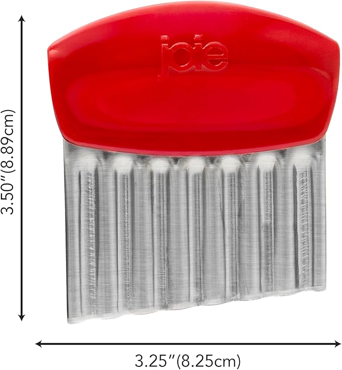Joie Crinkle Cutter Knife, Wavy Slicer for Potatoes, Vegetables, and More | Stainless Steel Blade Great For Cutting Fries And Other Foods, BPA-Free, Colors May Vary, Receive Purple, Red, or Lime Green