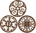 Silicone Trivet Mat - Non-Slip & Heat Resistant Kitchen Hot Pads for Countertops & Table - Kitchen Trivets for Hot Dishes & Cookware - Hot Pot Holder for Pots & Pans - Chocolate Brown, Set of 3