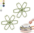 Silicone Pan Protectors for Stacking 2 Piece (Matcha Green, S) | Pot Separators for Cookware, Prevent Scratch, Protect Coating, Dishwasher Safe, Multi-Purpose Heat Resistant Trivets