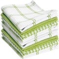 T-Fal Premium Waffle Dish Cloths: Highly Absorbent, Super Soft Long Lasting - 100% Cotton, 12"x13" Towel for Cleaning & Drying, (8-Pack), Green