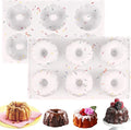 HUAKENER 2 Pcs Mini Fluted Cake Pan, 6-Cavity Fluted Tube Cake Pan | Non-stick Silicone Baking Mold for Cupcakes, Donuts, Muffins, Cornbread, Brownies, Jellies