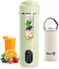 Beyn 530mL Portable Blender, Personal Smoothie Maker, USB-C Cordless, 12 Stainless Steel Blades, Leakproof Travel Cup, Digital One-Touch Self-Clean for Gym Home Office, Green