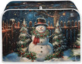 Christmas Snowman Toaster Cover - Dustproof & Waterproof 2 Slice Bread Maker Cover - Kitchen Accessory