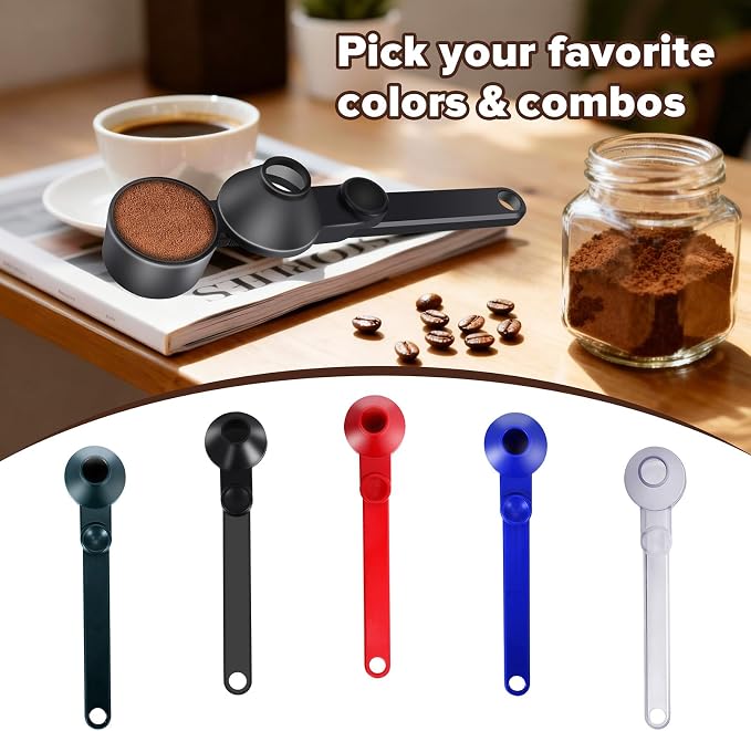 Coffee Scoop Fits Reusable K-Cups 2Tbsp, Food-Grade PCTG Funnel Scoop, Mess-Free & Precise Measuring for Coffee, Protein, Powder & Hot Cocoa (Original,1Pack)