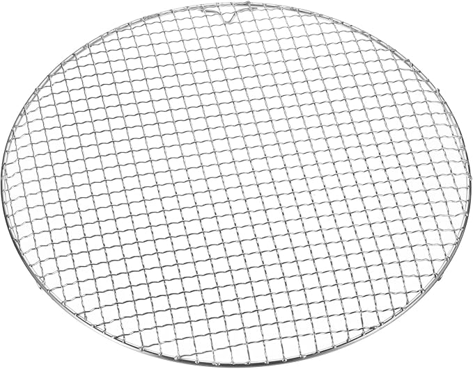 HARFINGTON Round Cooking Rack 15-inch Stainless Steel Cross Wire Barbecue Grill Net with 20mm Legs for Cooking Baking Steaming BBQ