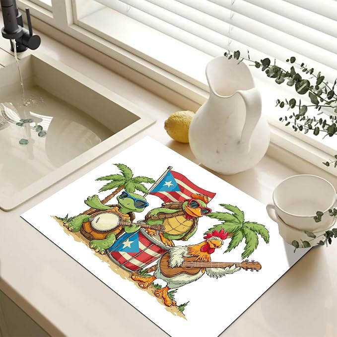 HOMETITUTE Tropical Band Stove Top Cover 28x20 Diatomite Heat Resistant Mat