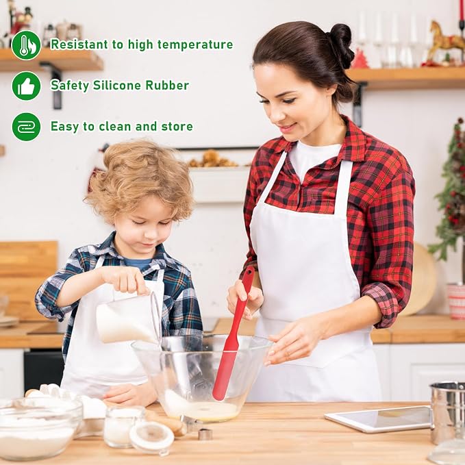 Silicone Jar Spatula Set for Chocolate, Scraping | 4 Pcs silicone jar spatulas Non-Stick Heat Resistant Ideal for cake Cream, butter & baking(4 colors, 9.8 inch)