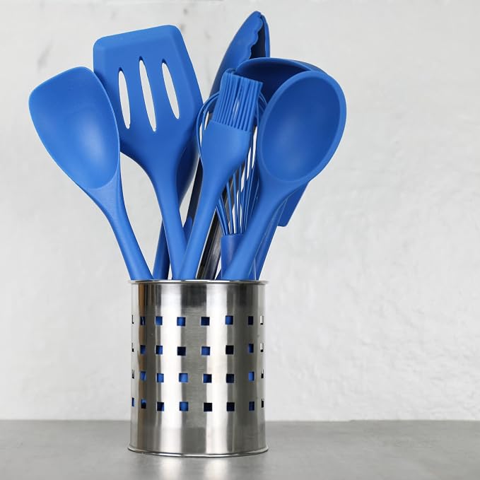 Chef Craft Premium Silicone Cooking Tongs, 12 inch, Blue