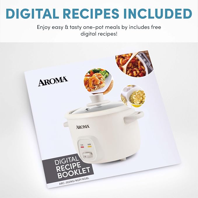 AROMA® Mini Rice Cooker, 2-Cup (Uncooked) / 4-Cup (Cooked), Grain Cooker, Soup Maker, Oatmeal Cooker, Auto Keep Warm, 1 Qt, Light Green
