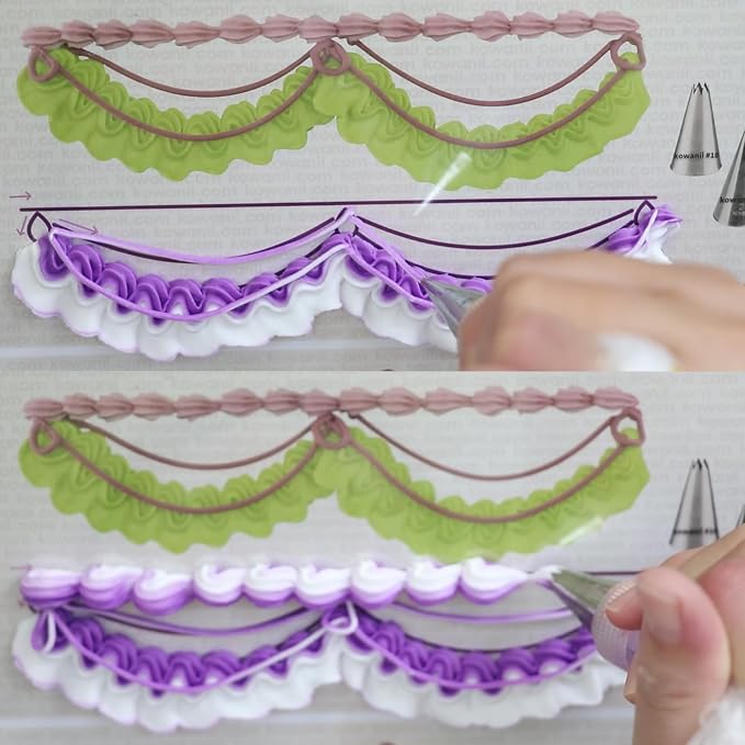 Piping Tips Practice Board Guide Paper Sheets 250+ Cake Decorating Tips Techniques Tutorial Patterns 74 Sheets/Set | Piping Tips Practice Board Guide Paper Sheets 250+ Cake Decorating Tips Techniques Tutorial Patterns 74 Sheets/Set