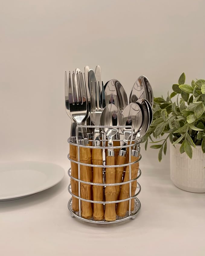 Gypsy Color Beyond Bamboo Stainless Steel Flatware Collection, Set of 16