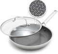 GreenPan Hybrid APEX 12" Stainless Steel Frying Pan Skillet with Lid | APEX Tri-Ply Pan, PFAS-Free Thermobond Nonstick, Induction & All Cooktop Compatible, Dishwasher & Oven Safe to 850F, Silver