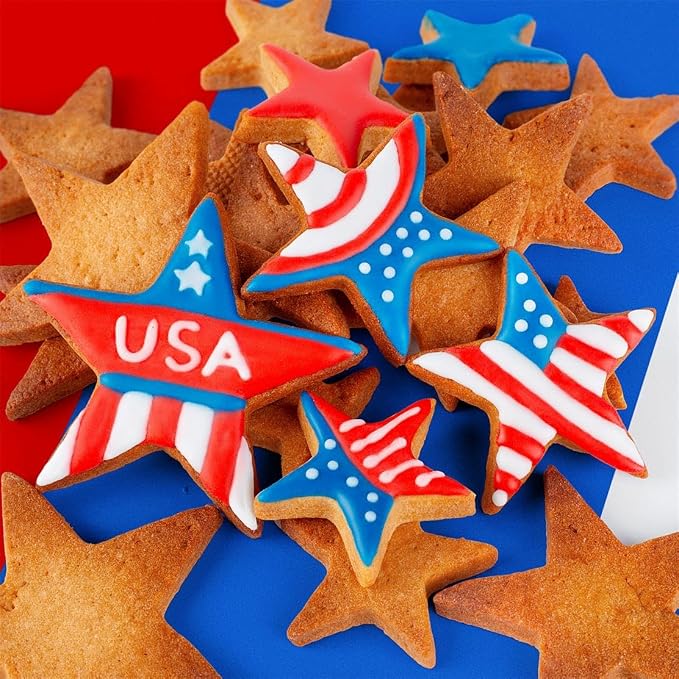 Star Cookie Cutter Set - Gtmkina 5 Pieces Mini Star Shaped Biscuit Cutter Set, Stainless Steel Small Cookie Cutters Set for DIY Holiday Party Decorations, 1